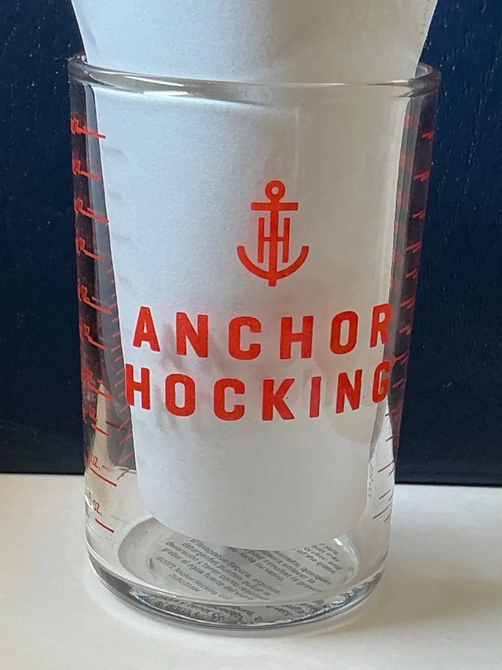 NWT Anchor Hocking 5 oz Glass Measuring Cup Tumbler Mini Liquid Measure Red